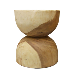 Stolik Stołek Owal okrągły pełne drewno TEAK 45x40cm